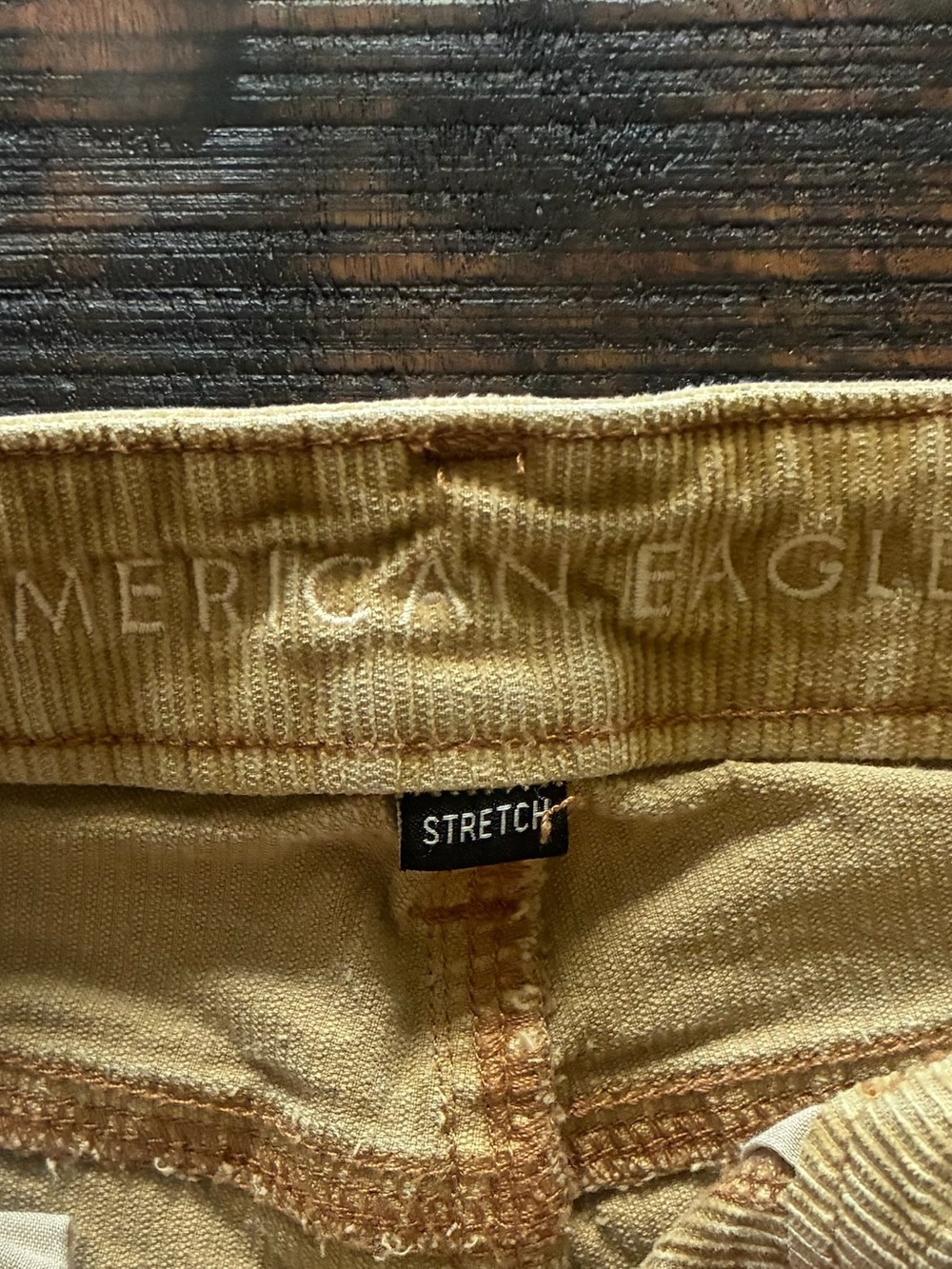 American Eagle Stretch Tan Straight Corduroy 0R - Picture 3 of 4